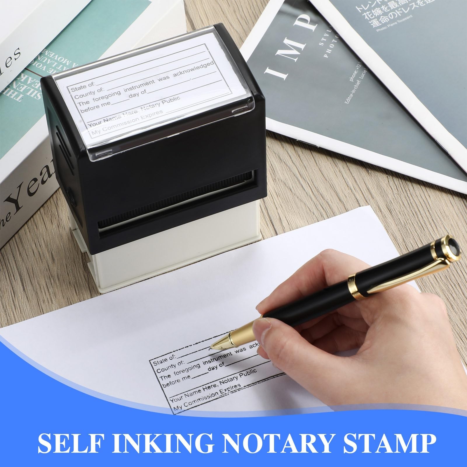 Sinload Notary Stamp - Self Inking Notary Public Stamp for Sworn & Subscribed...