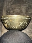 Antique 1930s Chinese Handcarved Brass Bowl Etched Abstract Art Design 4.5” 6