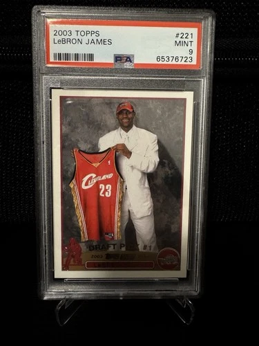 2003 TOPPS #221 LeBRON JAMES ROOKIE RC PSA 9 MINT CLEVELAND CAVALIERS GOAT