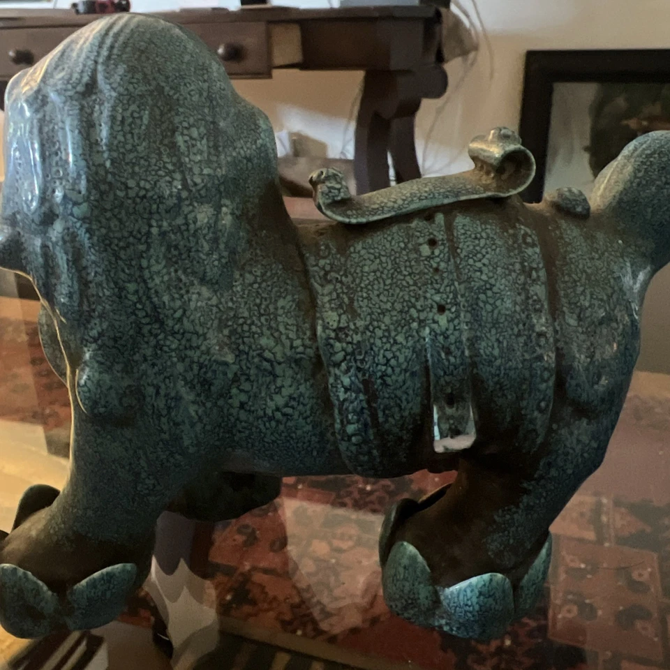 Antique, Chinese porcelain pair of Fu dogs/lions, 6 x 6 inches - Image 3 of 4