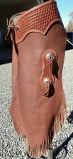 Golden Brown Quality Leather Custom Made Matt Hunn Horse Riding Chaps Chinks