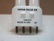 (2-Pack) Osram CF13DS/E/827 Fluorescent Light Bulb Lamp 13W 4-Pin 2GX7 2700K