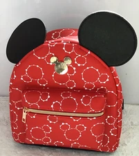 Disney Mickey Mouse Bioworld Mini Backpack w/ Ears 'Red/Black' - NWT