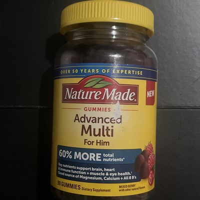 Nature Made Advanced Multivitamin Gummies for Him Magnesium, Calcium, B Vitamin