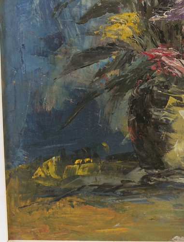 QUADRO DIPINTO firmato Stucchi OLIO TAVOLA vaso fiori NATURA MORTA epoca 900 old - Picture 6 of 11