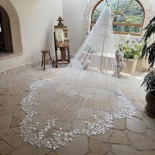 bridal Veil 1 Tier bridal Veil lace wedding for bride lace veil free ship