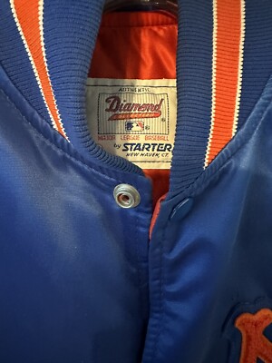 Rare 1980s PRO PLAYER NEW YORK METS Blue & Orange Satin Bomber