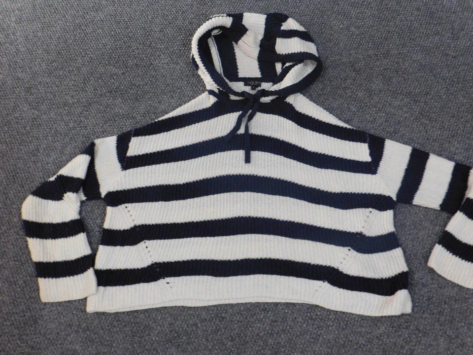 Rag and Bone Mujer Pequeño Suéter Blanco Rayas Sudadera con Capucha Tejido Jersey Azul Nylon Foto 3 de 4