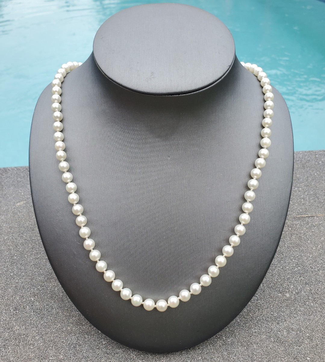 ネックレス・ペンダント The Pearl Necklace / 6mm #9702 Mikimoto pearl Necklace Strand 14k yellow gold 23
