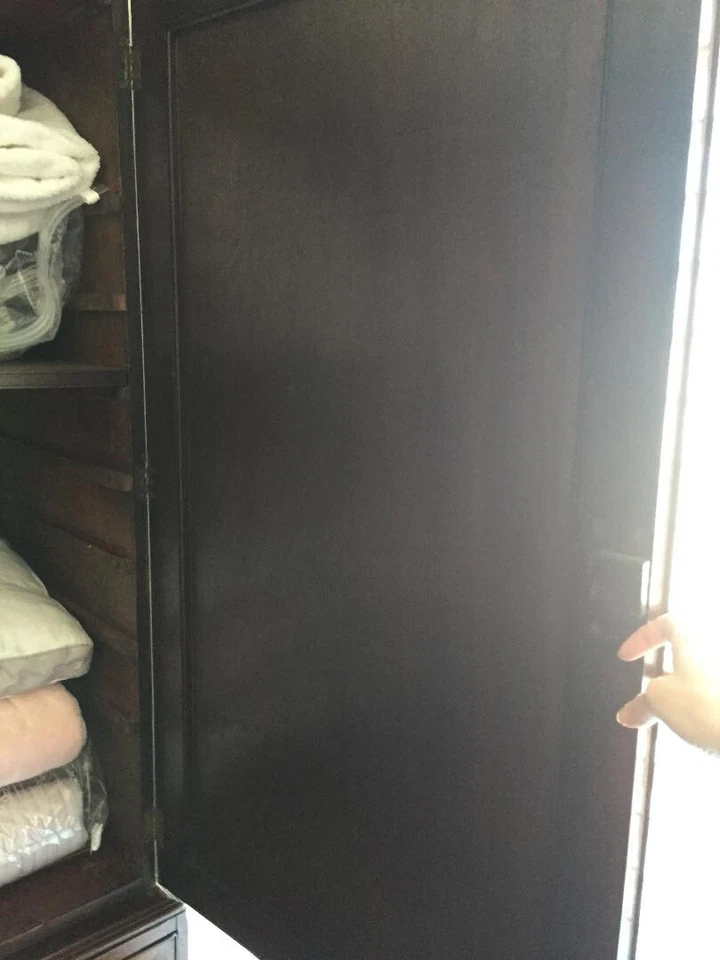 Prensa de lino antigua Chippendale tradicional de 1820, armario, armario Foto 3 de 4