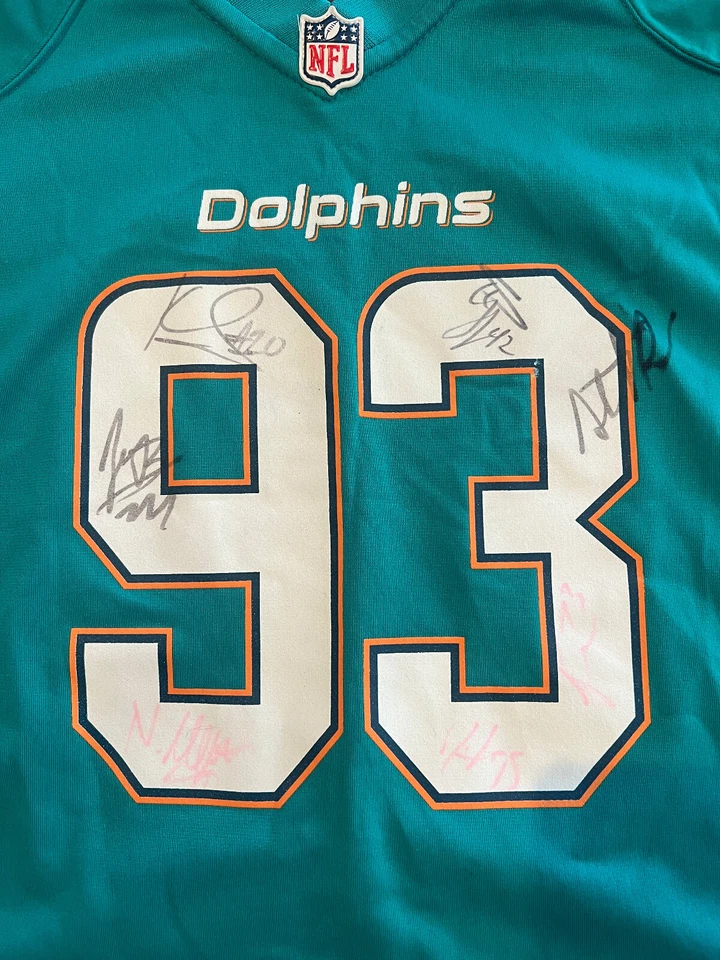 🔥Jersey Nike NFL Miami Dolphins Ndamukong Suh - Talla L Autografiado Sin Calificar Foto 2 de 4