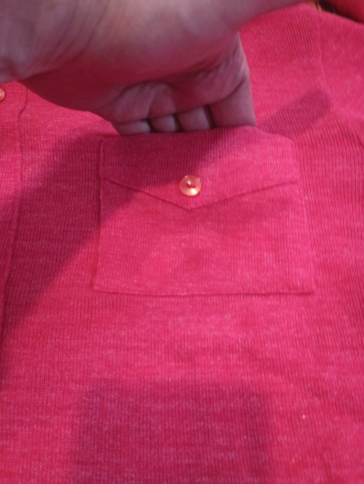 Vintage 70s Swedish Made Men's Long Sleeve Half Button Down Knit.Dagger Collar.