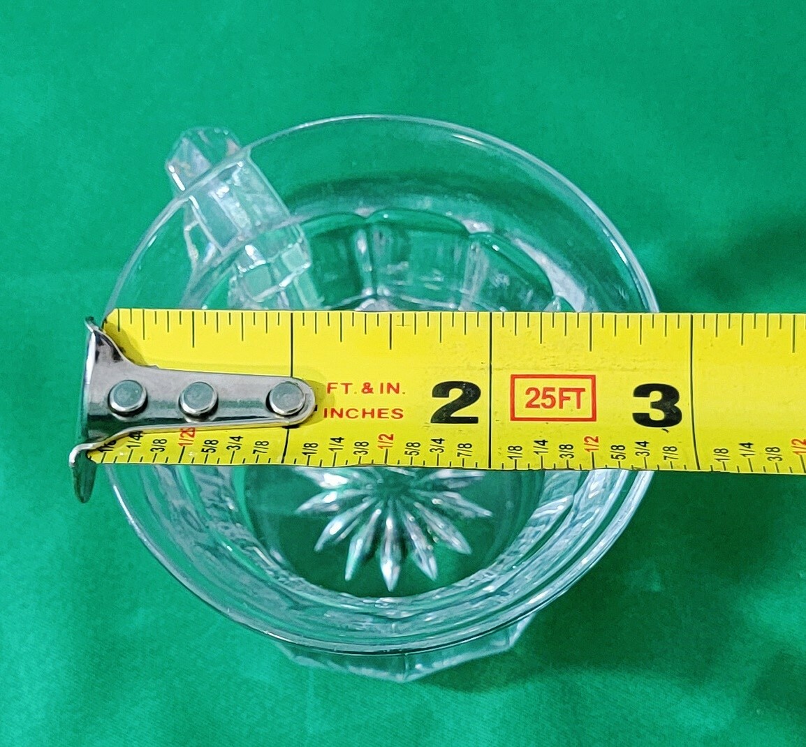 ABP Heisey Glass Punch Bowl Cup Marked Squared Handle Star Burst