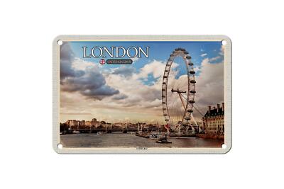 Blechschild Städte United Kingdom England London Eye 18x12 cm Schild