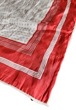 VTG 80  s Echo Red Silk Dot Stripe Square 26" X 26" Scarf