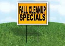 FALL CLEANUP SPECIALS ORANGE Yard Sign with Stand LAWN SIGN
