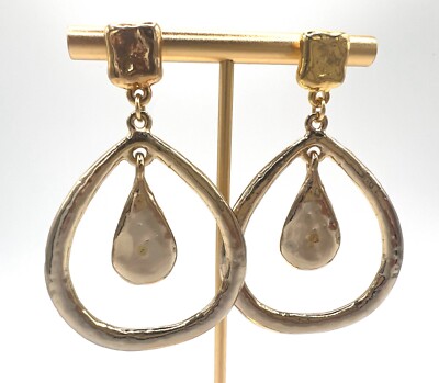Belle Noel Kim Kardashian Large 14K gold plated dangle earrings
