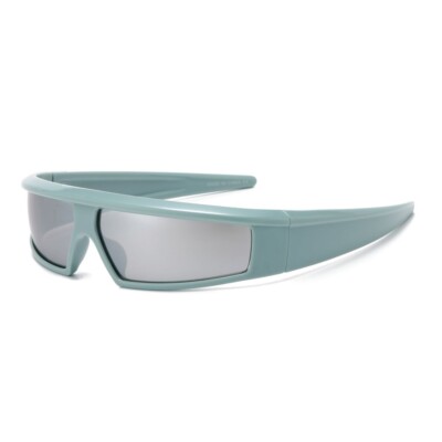 Trendy Sunglasses Black Yellow Red Green White Frame UV400 Protection WrapAround