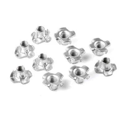 JUST ACCESSORIES M5 T-Nuts (5mm Ø) Four Pronged Captive Blind Threaded Inserts for Wood Furniture