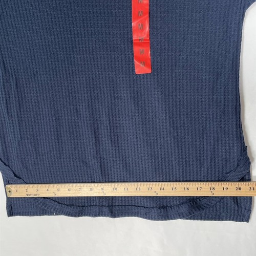 Vintage America Thermal Top Women Medium Lightweight Knit Long-Sleeve Navy Blue - Picture 10 of 12