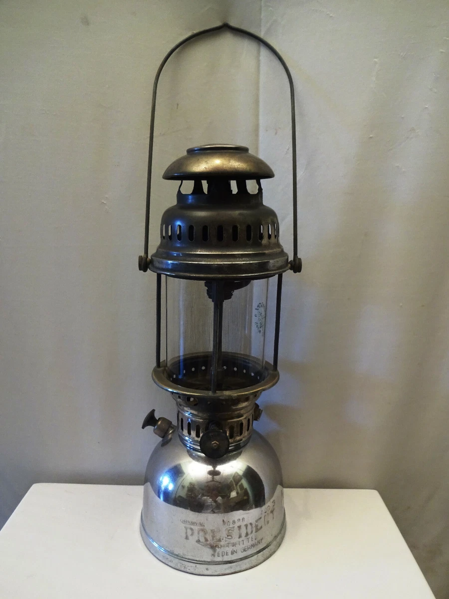 Vintage Petromax Germany Lantern Oil Lamp Light Kerosene President Brand 9