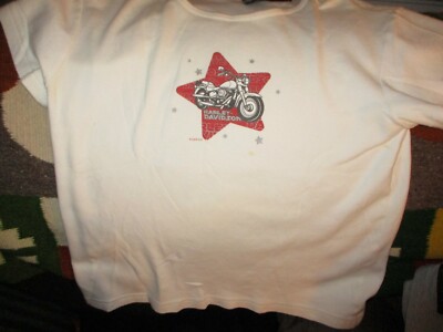 トップス 00s Harley-Davidson Las Vegas Girl Tee 2000 HARLEY DAVIDSON Las Vegas Logo White Shirt Women's Large 100