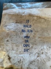 2 NOS Wald 1/4" Metal Pedalcar Wagon Wheel Axle Snap On Caps