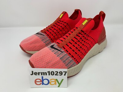 New Men's Nike React Phantom Run Flyknit 2 Siren Red White #DV2145 600 Rare!