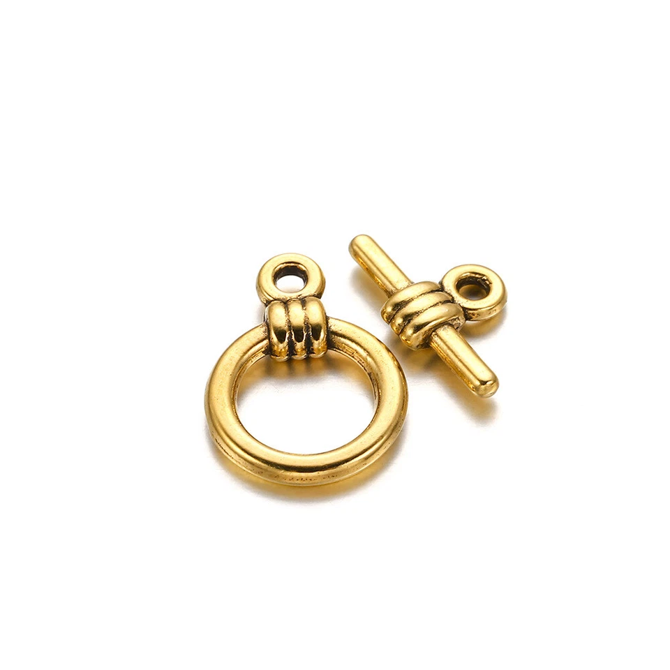 Conectores de fecho alternado OT fechos acessórios de fabricação de joias de metal 20 conjuntos - Imagem 2 de 4