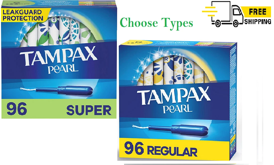 NEW Tampax Pearl Super Tampons Unscented 96 ct. And Regular