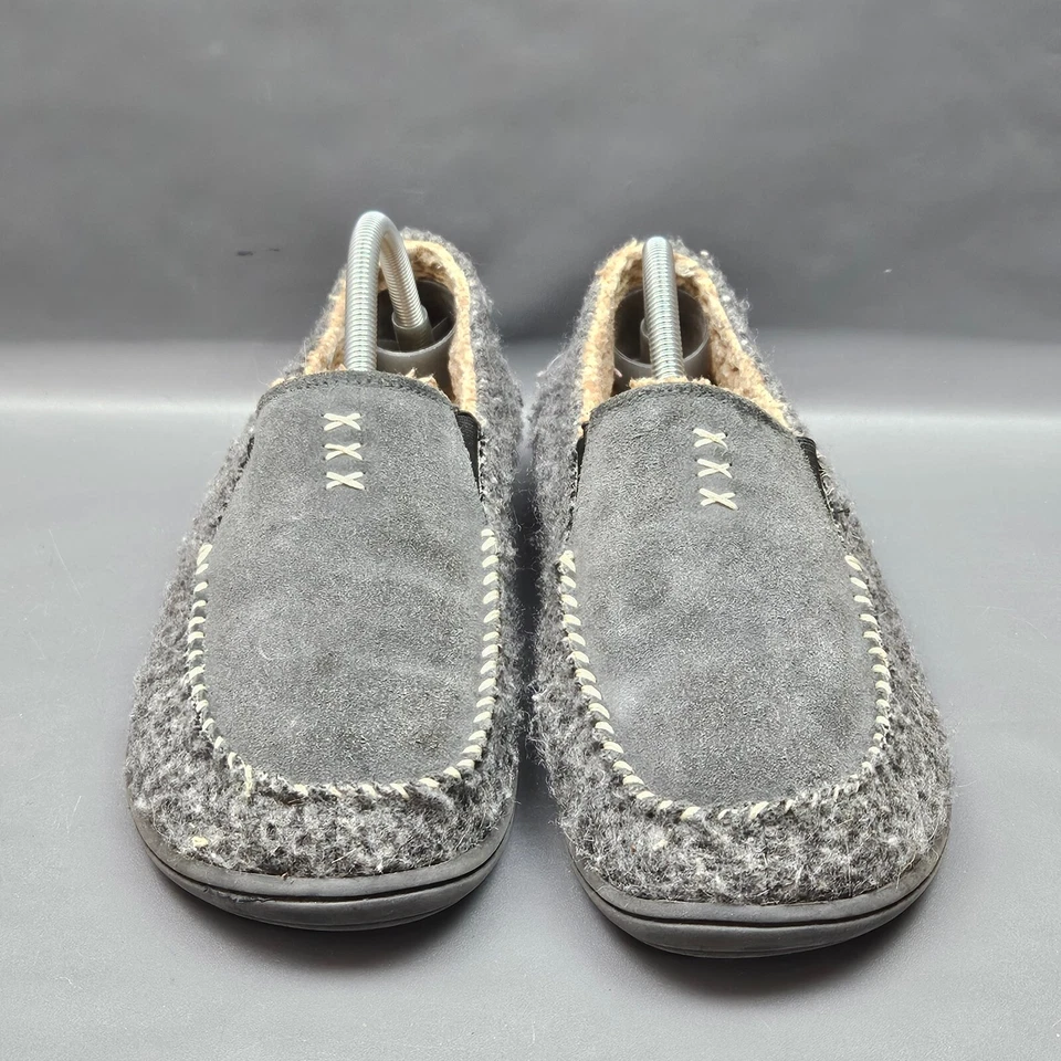 Zapatillas sin cordones Acorn hechas a mano sin usar, 9 mocasines grises de gamuza sintética de lana Foto 2 de 4