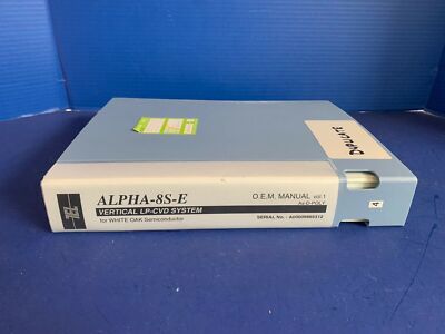 Tokyo Electron ALPHA-8S-E Vertical LP-CVD As-D-POLY O.E.M. Manual Volume 1, Used