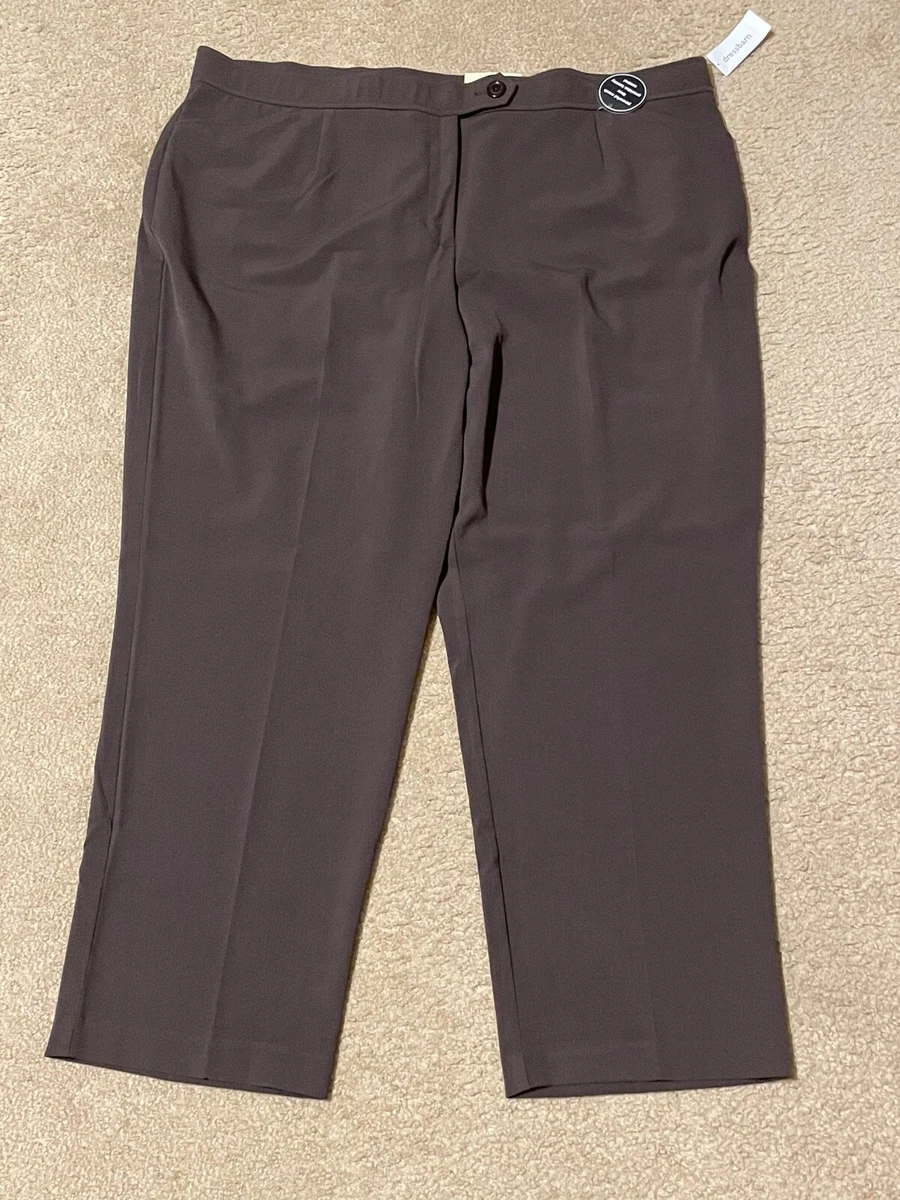 New Women's Dressbarn Tummy Control Dark Brown Dress Pants Plus