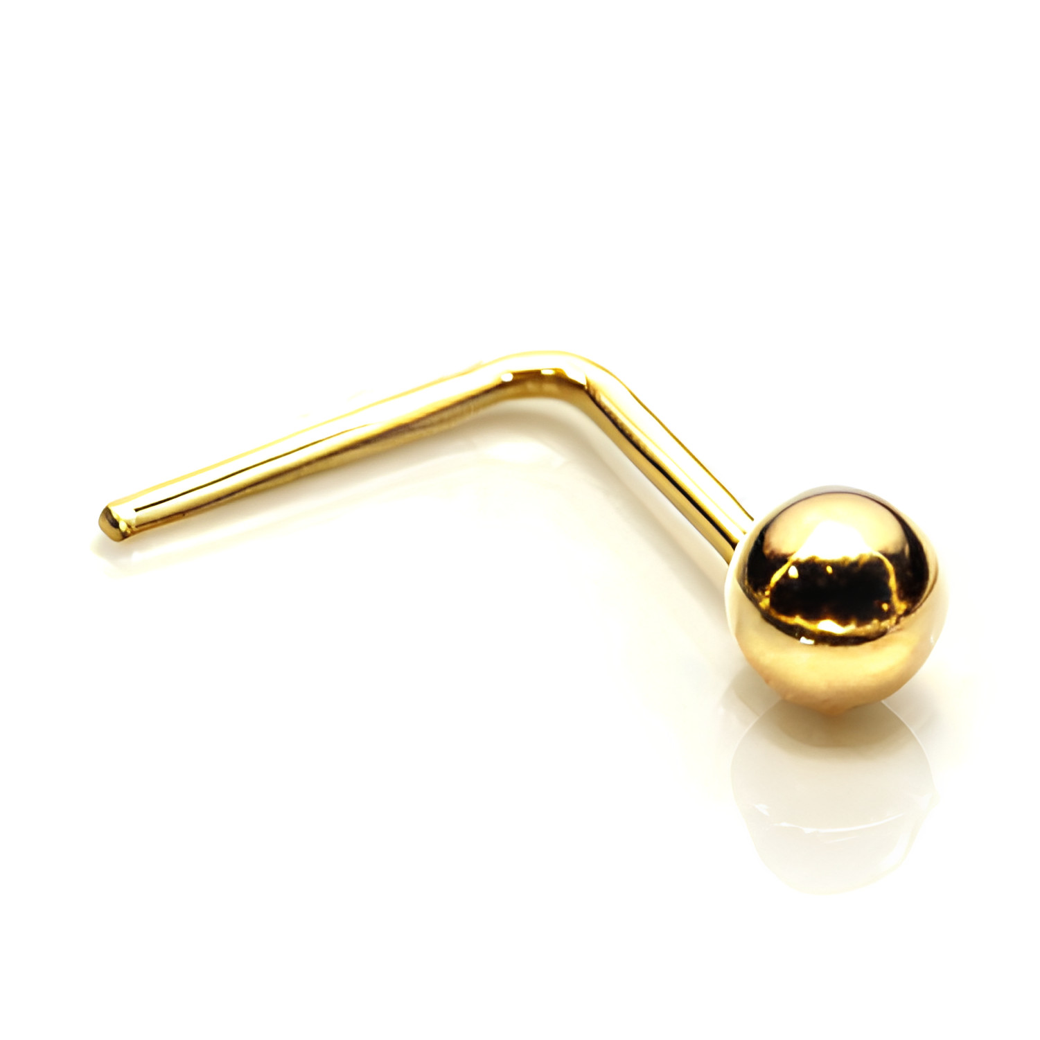 Gold Nose Stud 9ct Gold 2mm Ball 20g (0.8mm) 9K L Bendable Nose Stud Piercing