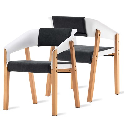 Ivinta Dining Chair with Solid Wood Legs, Plastic Accent Patio Kitchen Chair