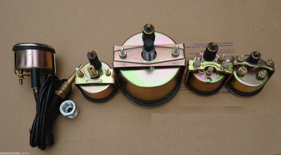 Willys MB Jeep Ford GPW CJ - Velocímetro Temperatura Aceite Combustible Amplificador Medidores - Cara Blanca Foto 2 de 4