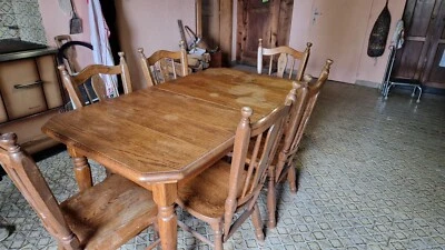 ausziehbarer Esstisch mit 6 Stühlen - Bild 1 von 4