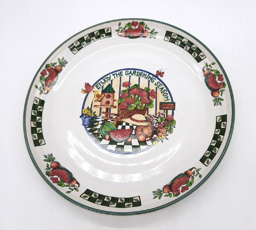 Vtg International Tableworks Gardening Season 1996 Stoneware 11" Plate Platter - Picture 6 of 7