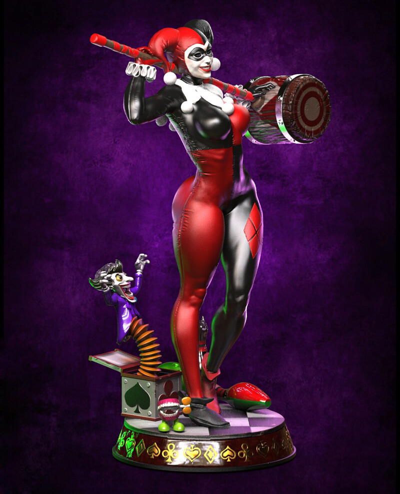 1/4　未塗装 未組立　フィギュア　ガレージキット 【 ハーレイ・クイン 】 1/4 48cm Harley Quinn 3D Print Garage Kit Figure Model Kit