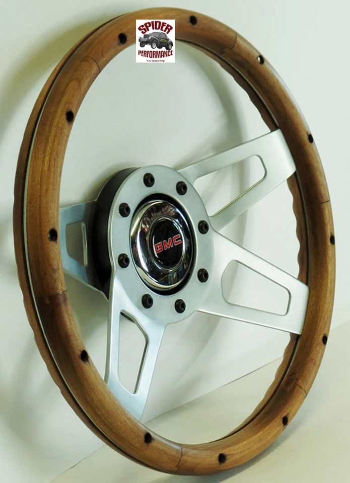 Volante de madera para camioneta GMC Suburban 1960-69 13 1/2" nogal Foto 2 de 4