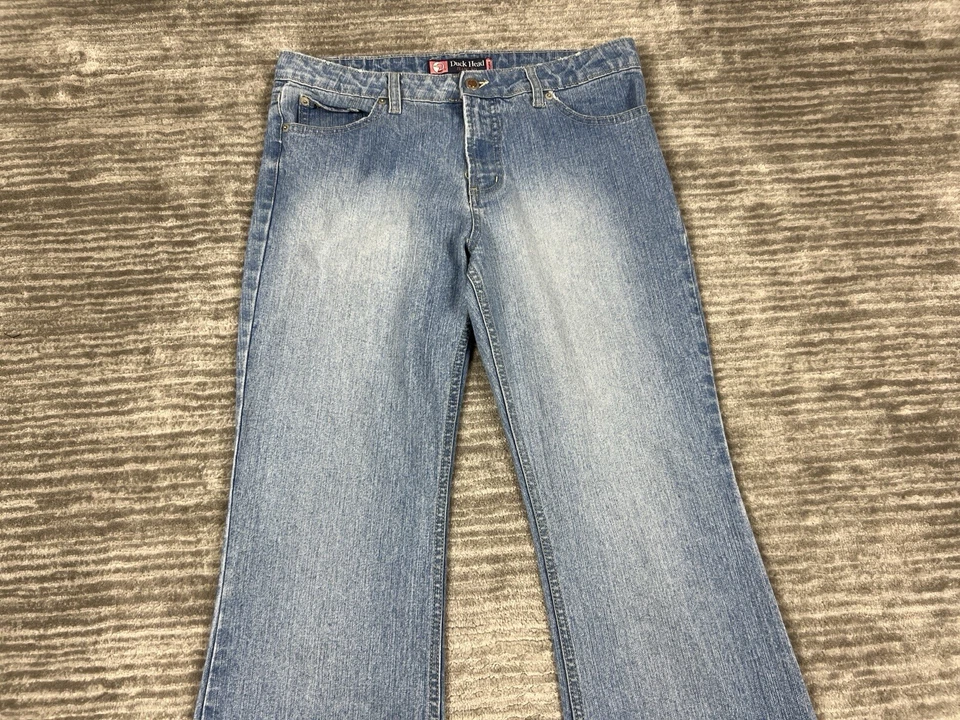 Duck Head Jeans Juniors 11 Blue Medium Wash Flare Cotton Blend Casual - Image 2 of 4