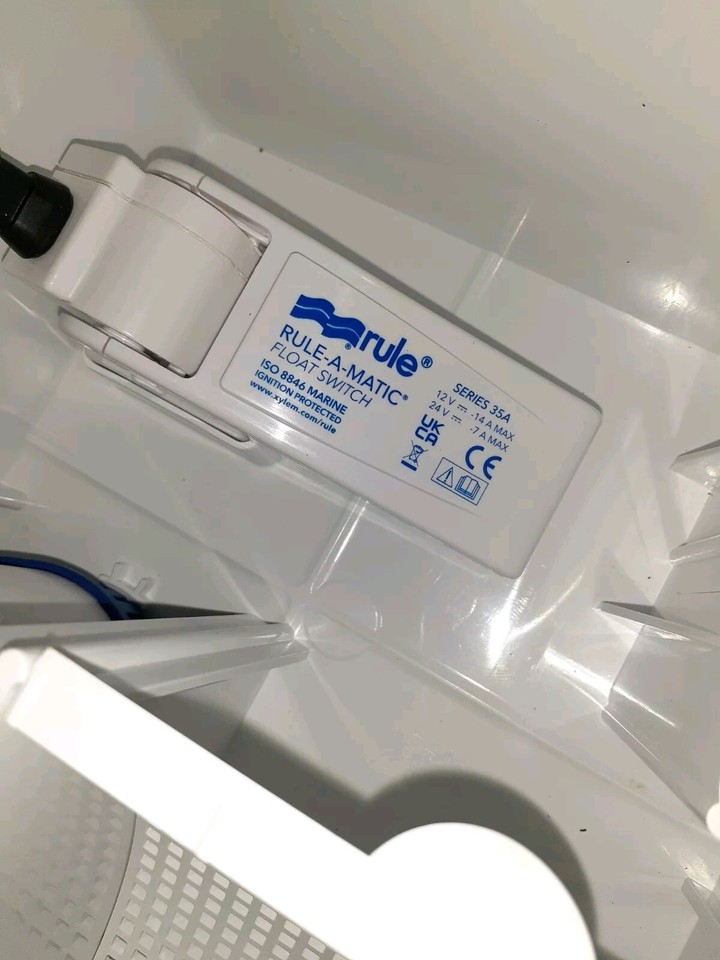 RULE SHOWER DRAIN BOX WITH 1100 GPH PUMP 12V 99B eBay