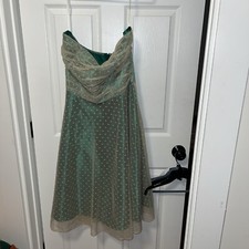 Stop Staring 1x Green Satin Lace Tube Dress Strapless Plus size Rockabilly Pinup