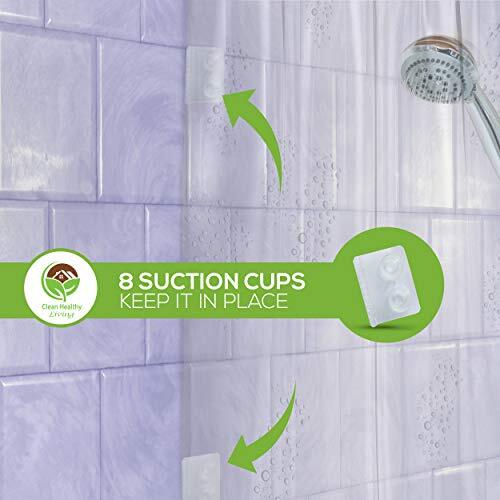 Heavy Duty PEVA Clear Shower Curtain Liner with & Suction Cups