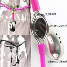Schwarz Herren Edelstahl Keuschheitsgürtel Peniskäfig Restraint Chastity Belt DE