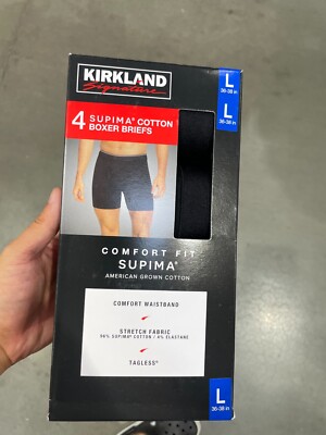 Kirkland Signature Men s Boxer Briefs Underwear 4 Pack Black Color Size