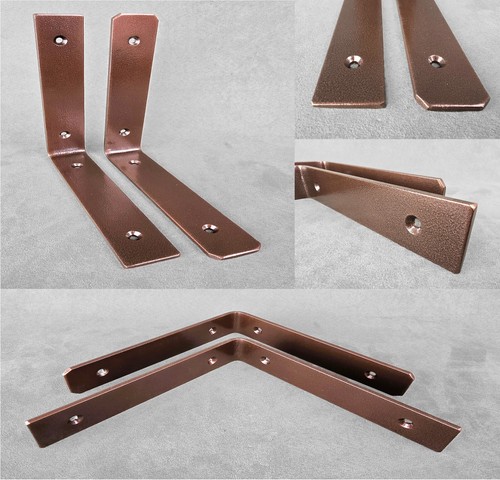 Industrial Handmade Shelf Brackets Heavy Duty PAIR Steel Rustic Scaffold Board - Picture 18 of 63