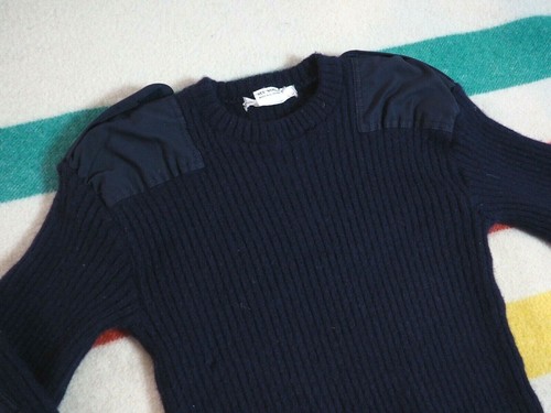Blue Wool Pullover Sweater Army Mens 