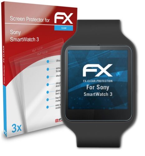 atFoliX 3x Screen Protection Film for Sony SmartWatch 3 Screen Protector clear - Picture 1 of 9