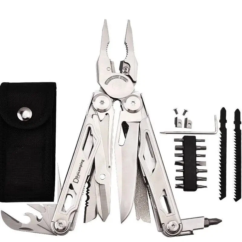 Compact Multi-Tool Knife with Scissors & Pliers for Survival Gear